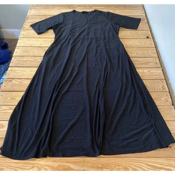 Attitudes by Renee | Dresses | New Attitudes By Renee Illusion Waist Maxi  Dress Petite Xp Black Como Jersey | Poshmark